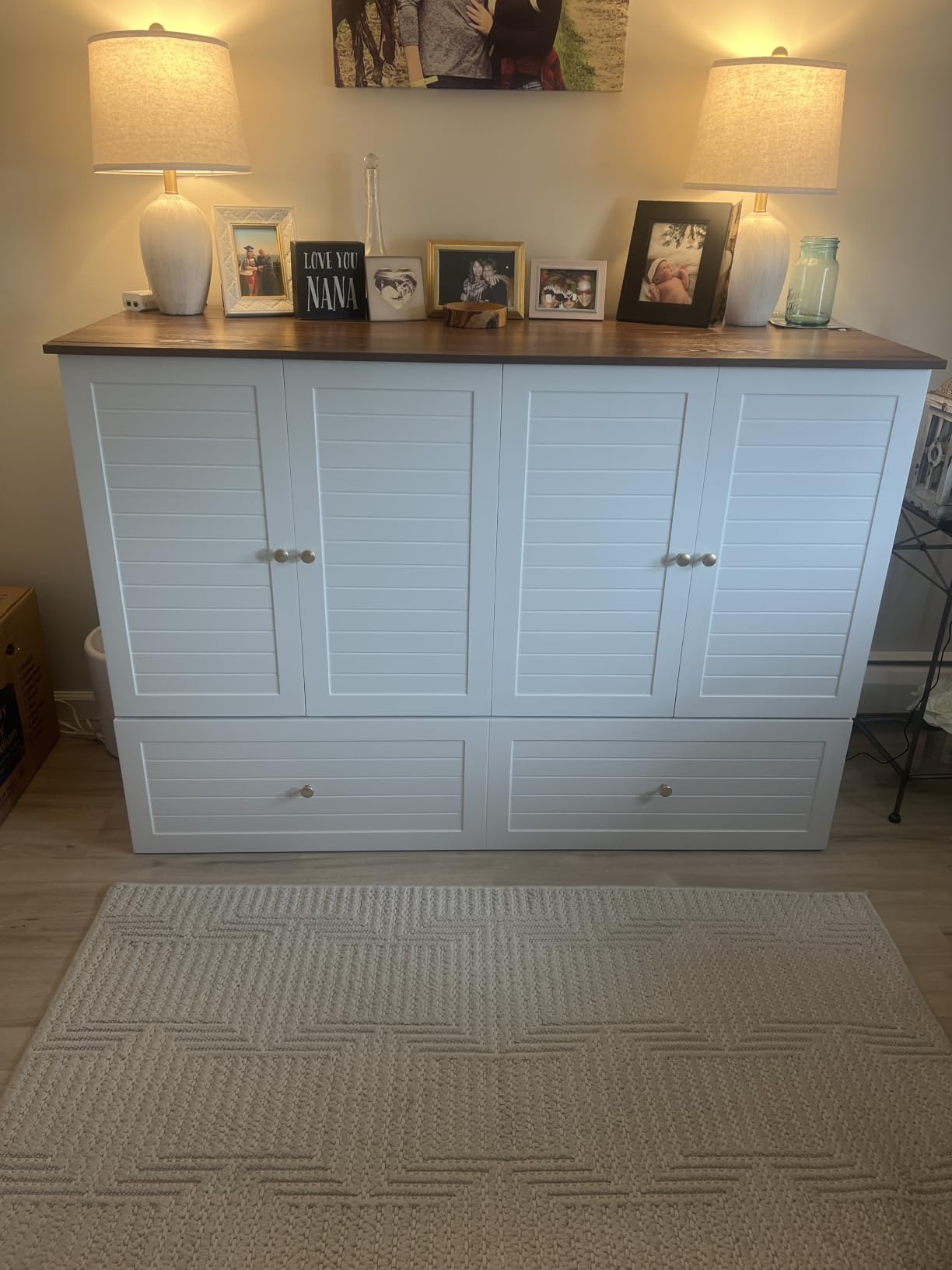 Yoobure Queen Murphy Bed with Charging Station, Cabinet Beds with Storage customer photo 1