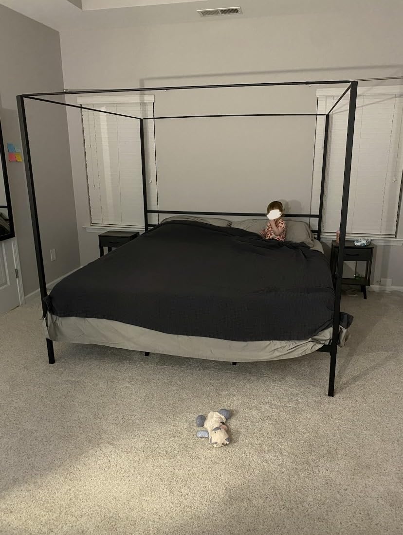 YITAHOME Canopy Bed Frame Metal Four Posters, Queen Size customer photo 2