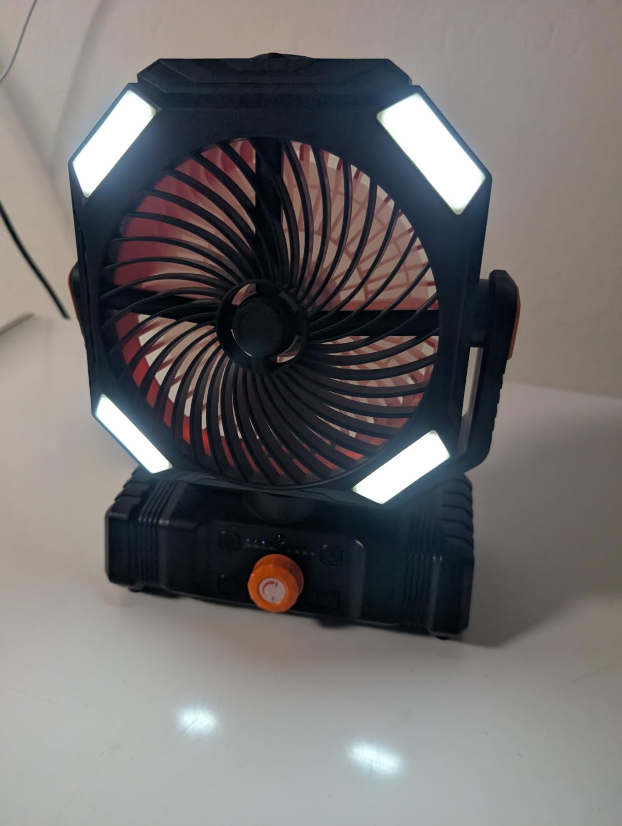 Portable Misting Fan with 20000mAh USB Rechargeable Battery, 250mL Water Tank & LED Lantern – Cooling Fan with Mister for Camping, Home, Tent, Beach, Picnic, Barbecue, Outdoor & Indoor Use customer photo 1