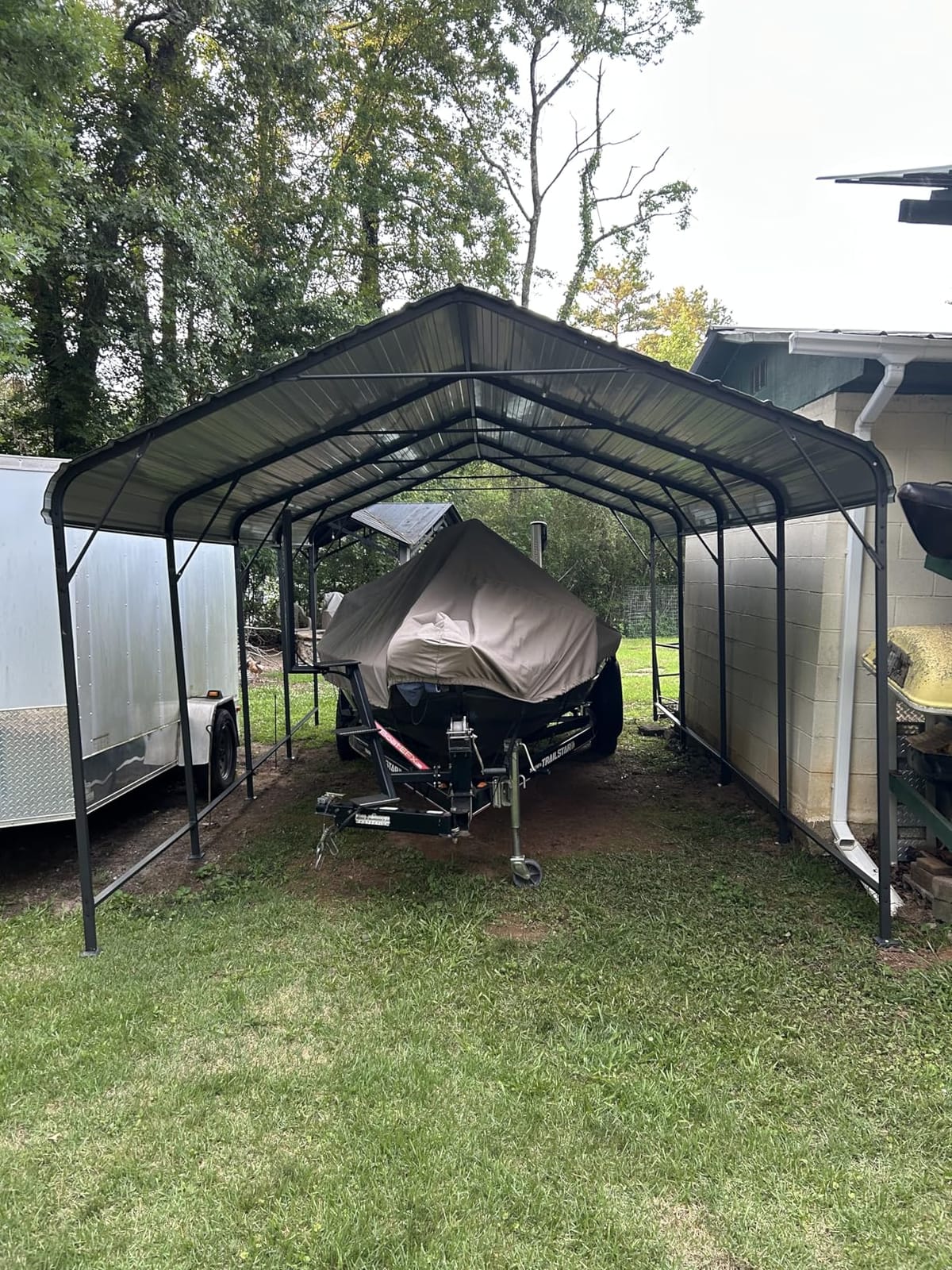 Shintenchi 12x20 FT Metal Carport, Oversized Carport Garage with Enhanced Base, Outdoor Galvanized Car Shelter, Heavy Duty Carports Canopy, for Car, Boats and Tractors, Grey customer photo 1