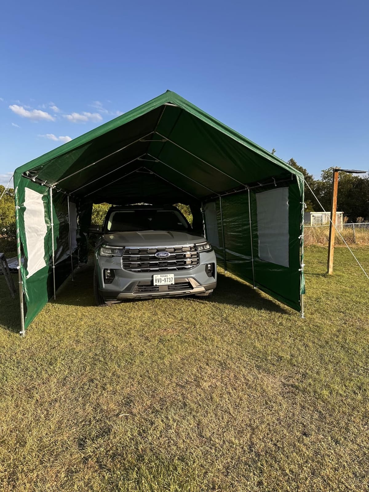 Quictent 12x20 ft Heavy Duty Carport with Sidewalls, Reinforced Galvanized Outdoor Garage Canopy Tent with Roll-up Ventilated Windows, Weatherproof Shelter for Car, Boat, White customer photo 2