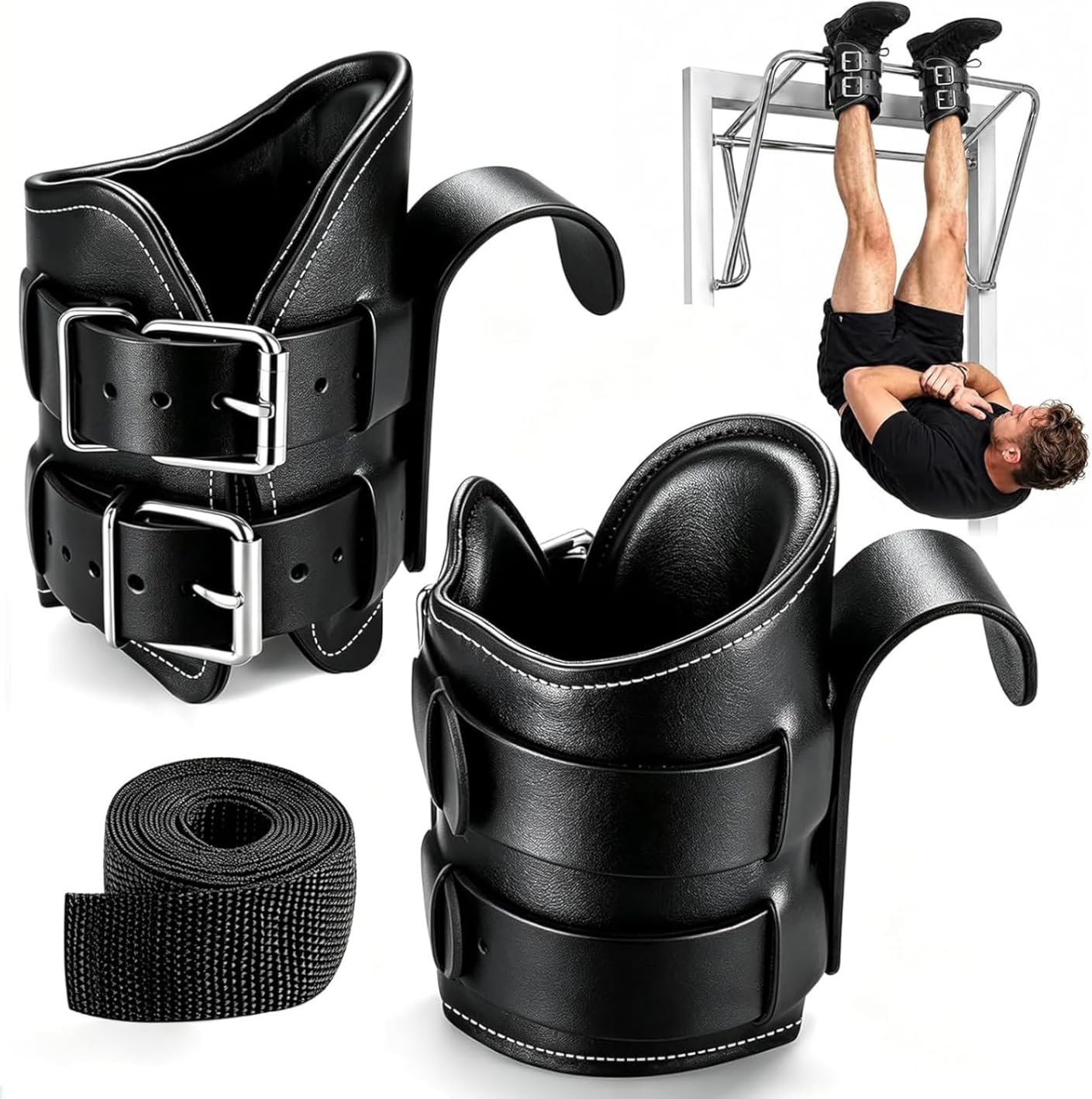 Anti Gravity Inversion Boots for Hanging Upside Down,Inversion Boots for Inversion Decompression Stretching and Abdominal Exercise,Strength Training Inversion Equipment for Home Gym customer photo 1