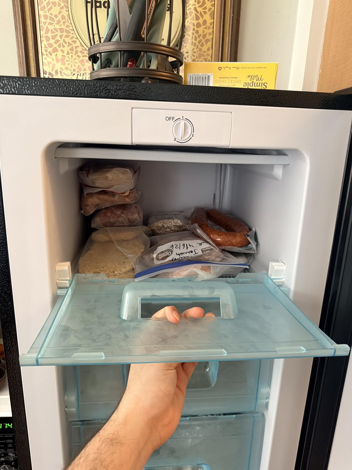 Maine 3.6 Cu. Ft. Small Upright Freezer, Compact Mini Freezer Glossy Silver customer photo 2