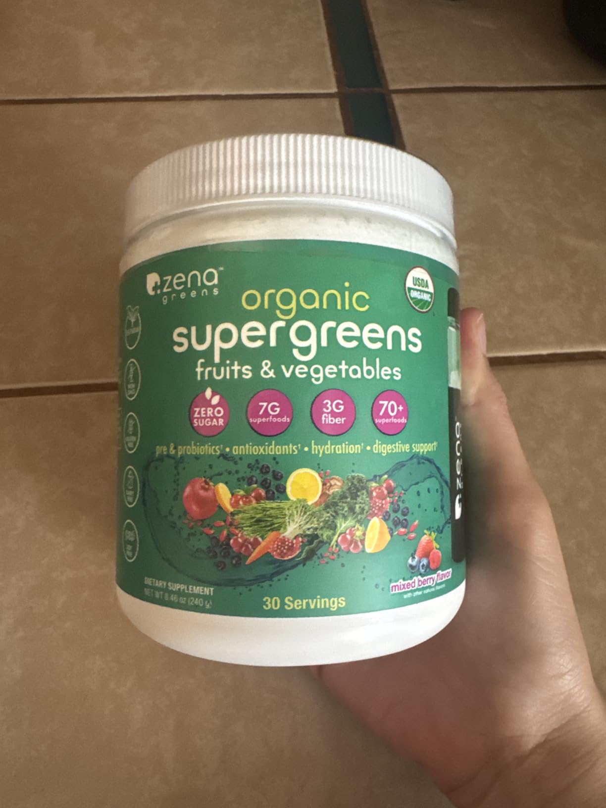 Zena Nutrition Organic Super Greens Gummies, 70+ Superfoods, 0 Sugar, 5g Fiber, Spirulina, Chlorella, Prebiotics/Probiotics, Digestive Enzymes, Gut Health, Mixed Berry, 100 Gummies, 20 Servings customer photo 2