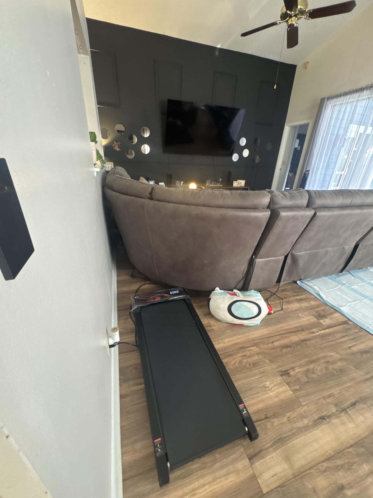 RJOP 2.5HP Walking Mat with Incline Pad, Under Desk Treadmill for Home Gym | Walking Running Pad with Remote, 3 in 1 Low Noise Small Mini Portable Treadmill with LED Screen, 270lbs Capacity customer photo 1