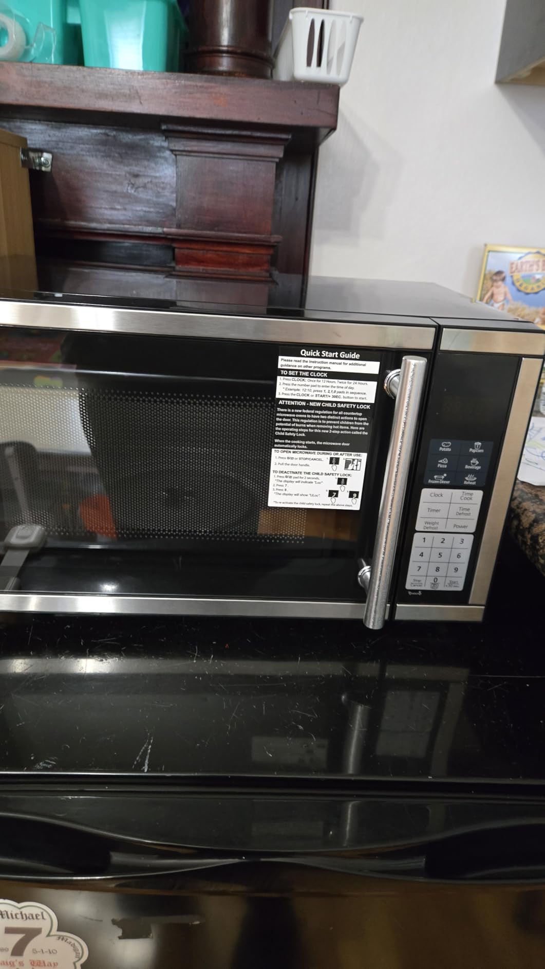 Countertop Microwave Oven 0.9 Cu. Ft, 900W Small Compact Microwave with LED Lighting, 6 Auto Menus, Turntable, Child Lock, Easy-Clean, Memory Function for Families, Apartments, Dorm, Stainless Steel customer photo 1