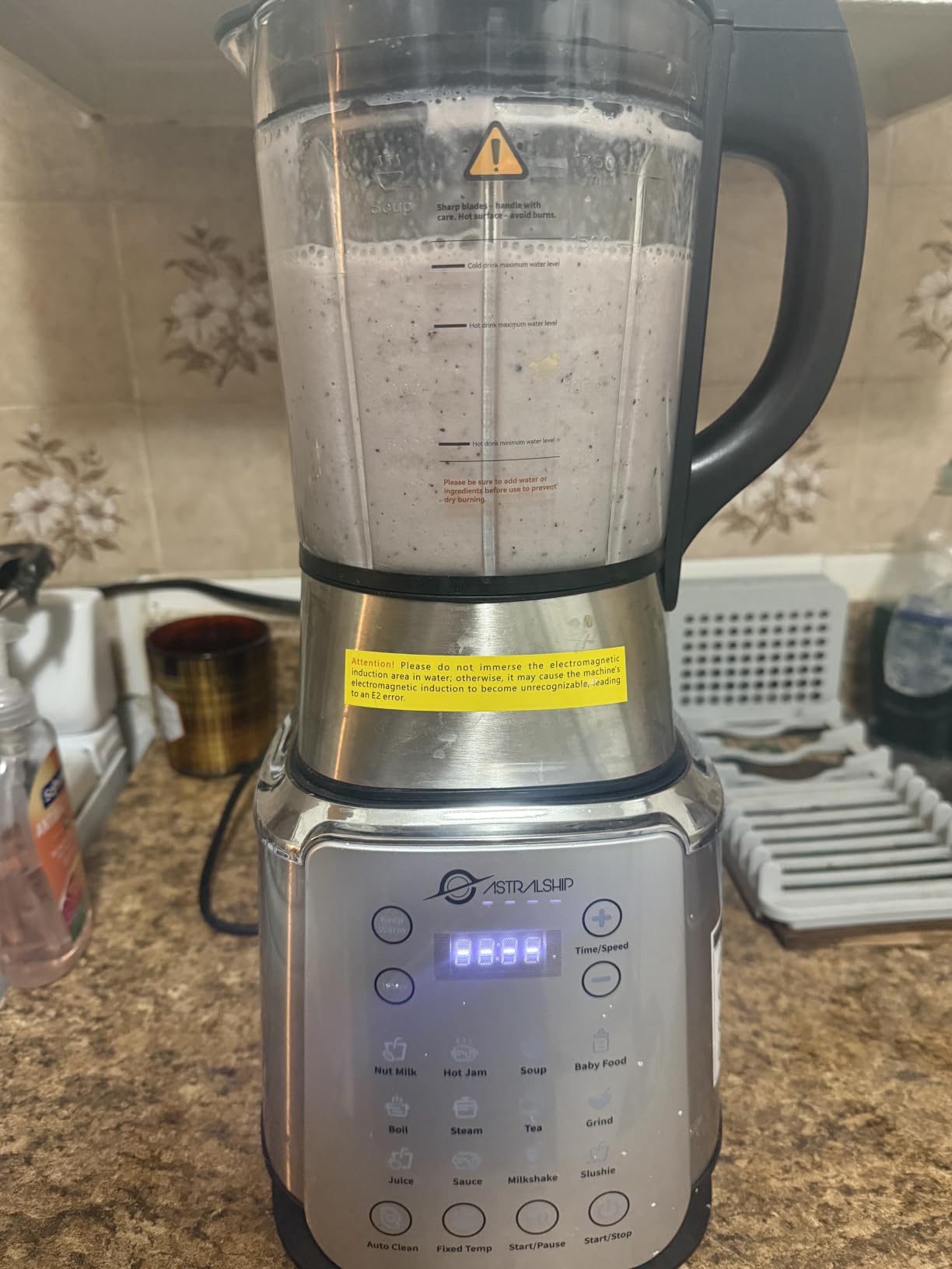ASTRALSHIP 1500W Professional Glass Blender for Kitchen, Countertop High-Speed Smoothie Maker & Heating Nut Milk Machine - 14 Presets, 9 Speeds, BPA-Free Glass Jar for Hot Soups, Slushie customer photo 1