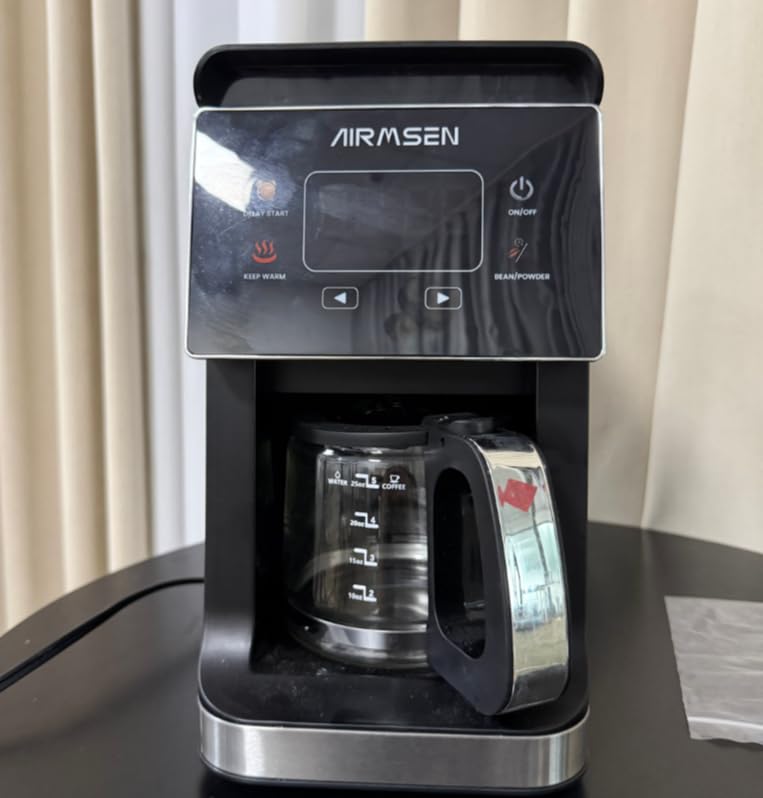AIRMSEN Coffee Maker with Grinder, 5-Cup Grind and Brew, Programmable customer photo 1