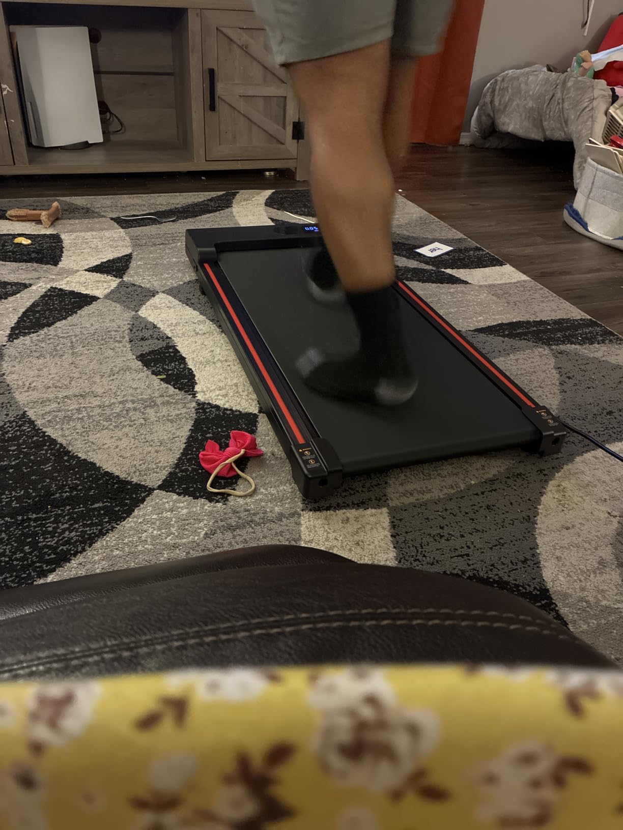 Walking Pad Treadmill for Home - Under Desk Treadmills Portable Mini Compact Walk Pads for Small Spaces Office Indoor Apartment Floor Flat Running Machine with Remote Quiet Lightweight customer photo 1