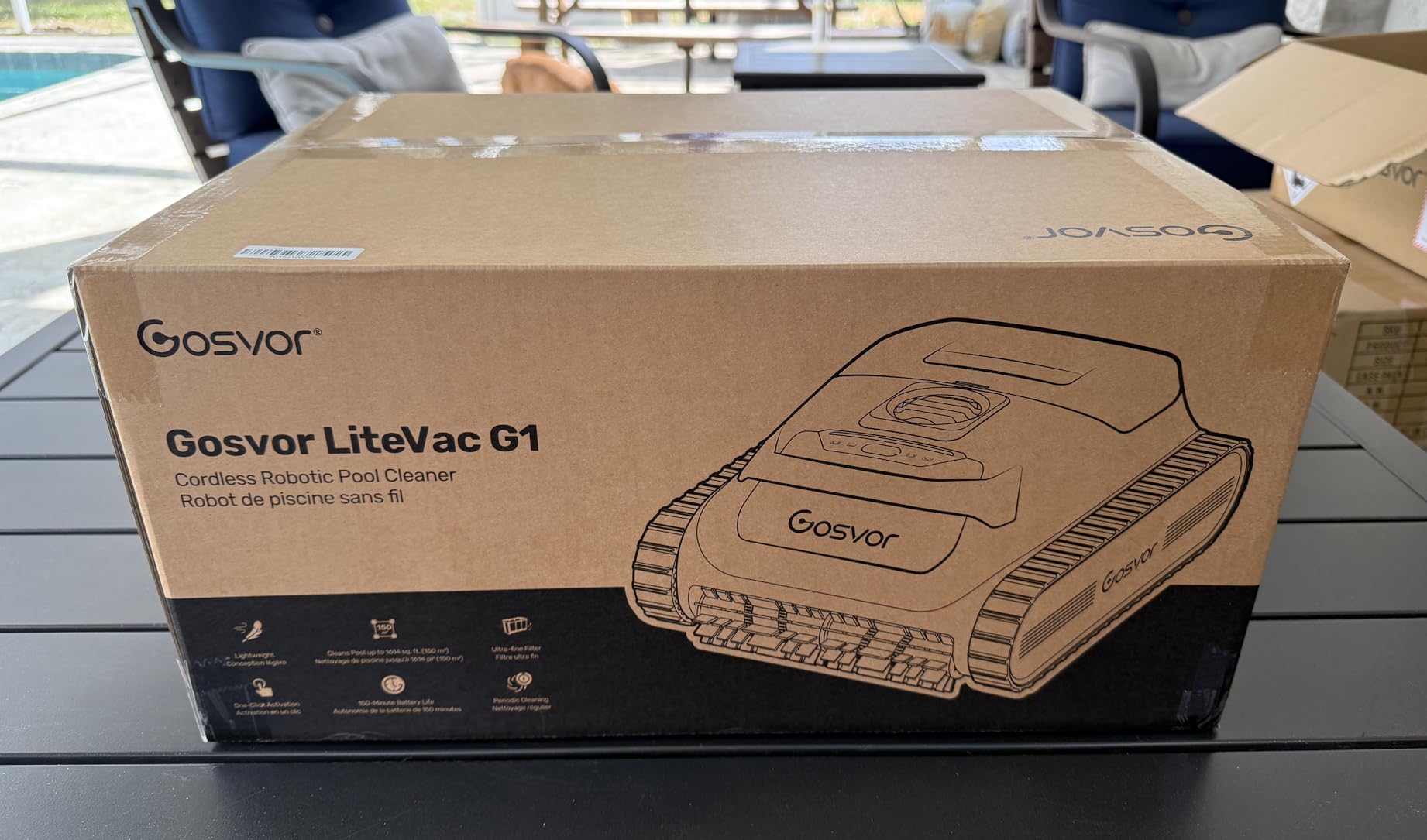 (2026 Upgrade) Gosvor Pool Vacuum LiteVac G1, Wall & Waterline & Shallow Area Cleaning, Up to 200-Min Runtime, Ultra-fine Filter, 15.2 lbs, Smart Navigation & App, for Pools up to 2153 sq.ft, Orange customer photo 2