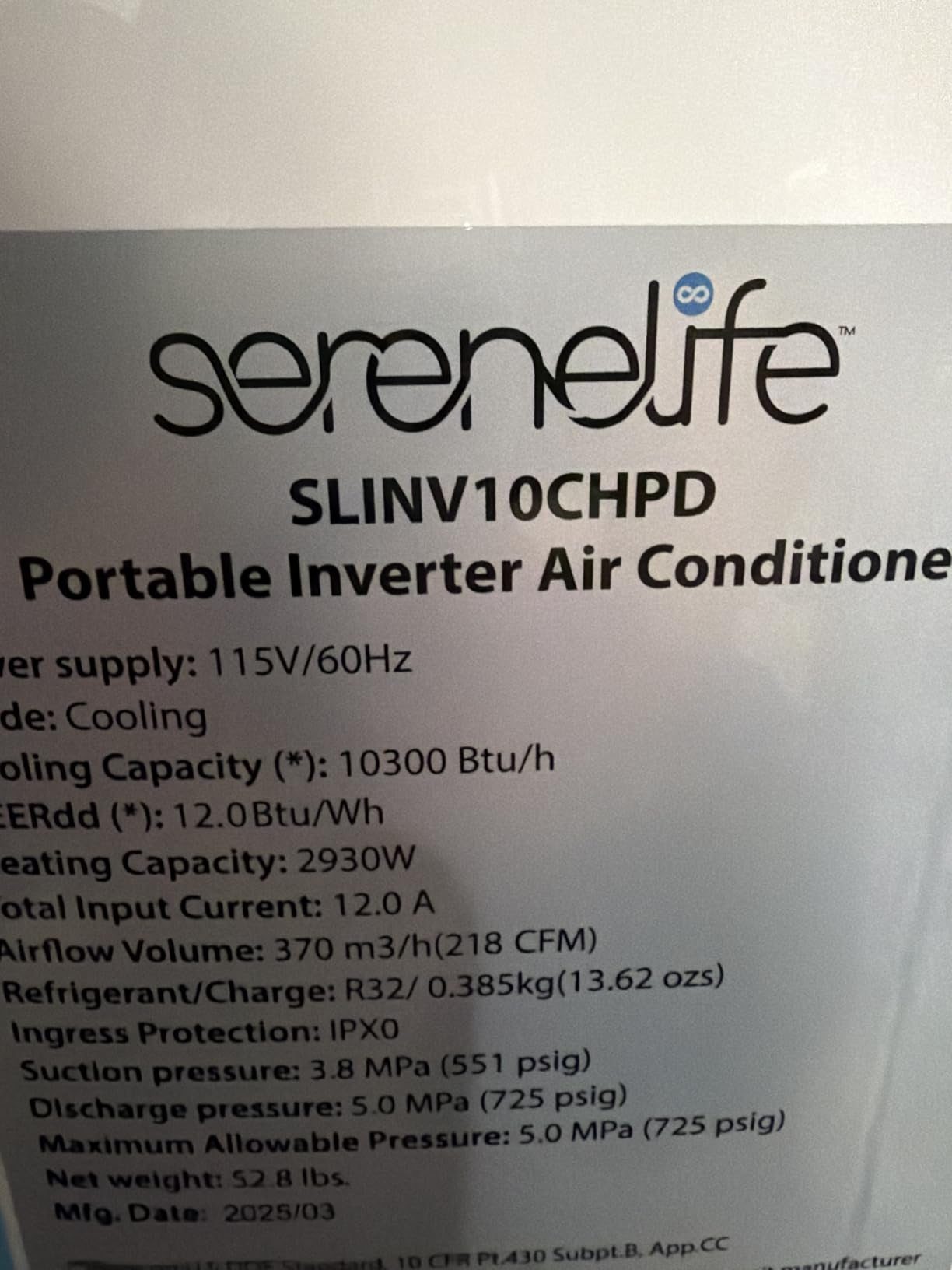 SereneLife 12000 BTU Inverter Portable Air Conditioner & Heater with Wi-Fi | Portable AC Unit with Dehumidifier, Fan Modes, Dual Hose System | Compact Standing Air Conditioner with Window Kit (White) customer photo 1