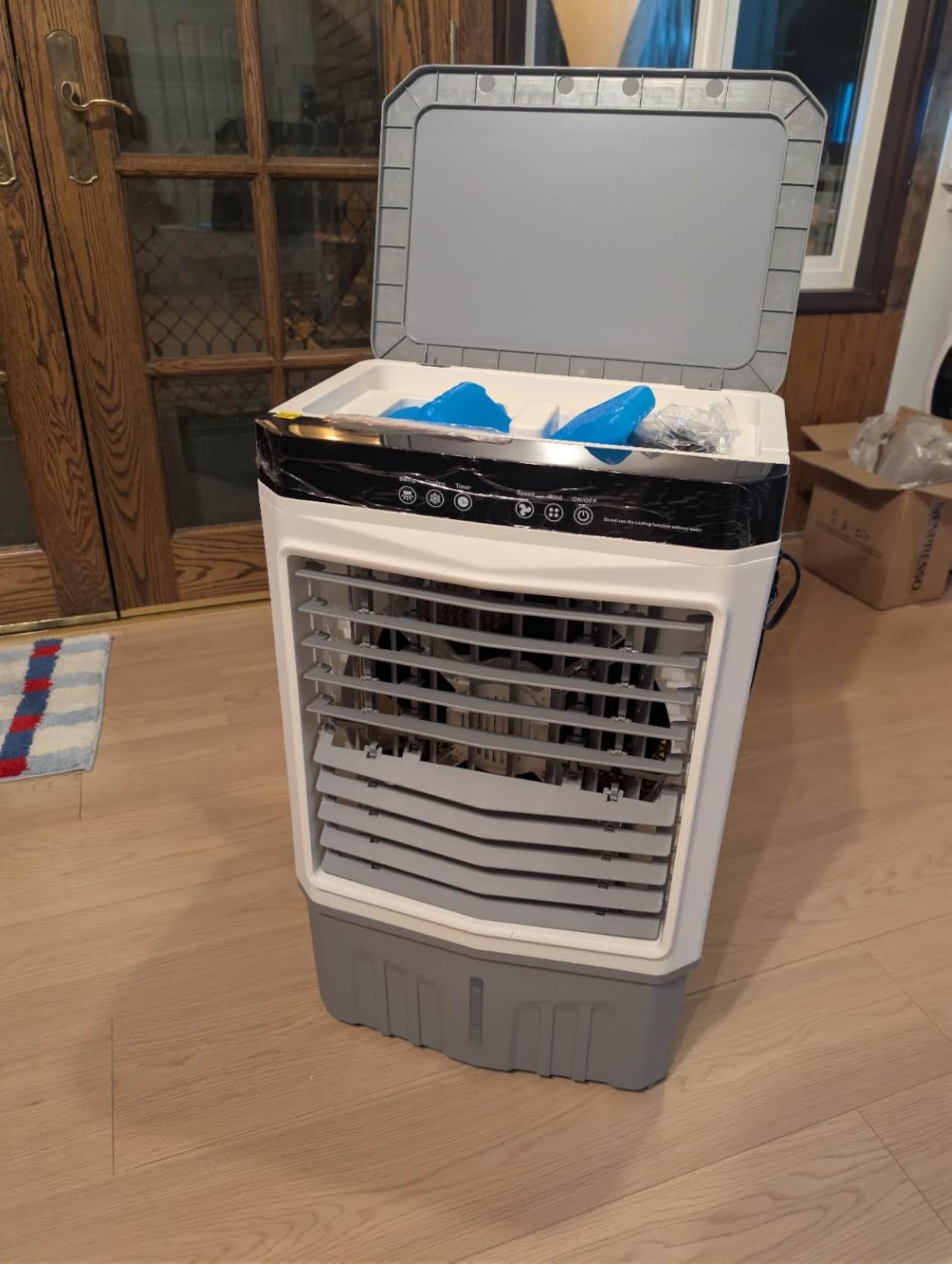 VCJ 1800CFM Evaporative Air Cooler, 5.6 Gal 3 IN 1 Windowless Portable Swamp Cooler Air Conditioner,120° Oscillation, 3 Speeds, 12H Timer, 4 Ice Packs, Air Cooling Fan for Bedroom Room Office Garage customer photo 2