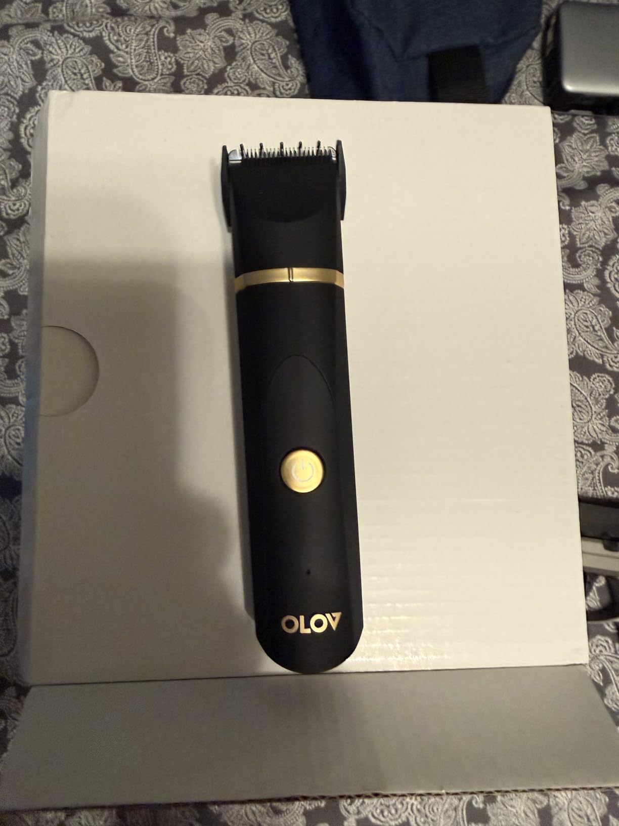 OLOV Electric Body Hair Trimmer - Groin Trimmer for Men - Bikini Trimmer Women - Wet/Dry Shaver Groomer, Replaceable Ceramic Blade Heads, USB Recharge Dock, Waterproof Hygiene Razor, White customer photo 2