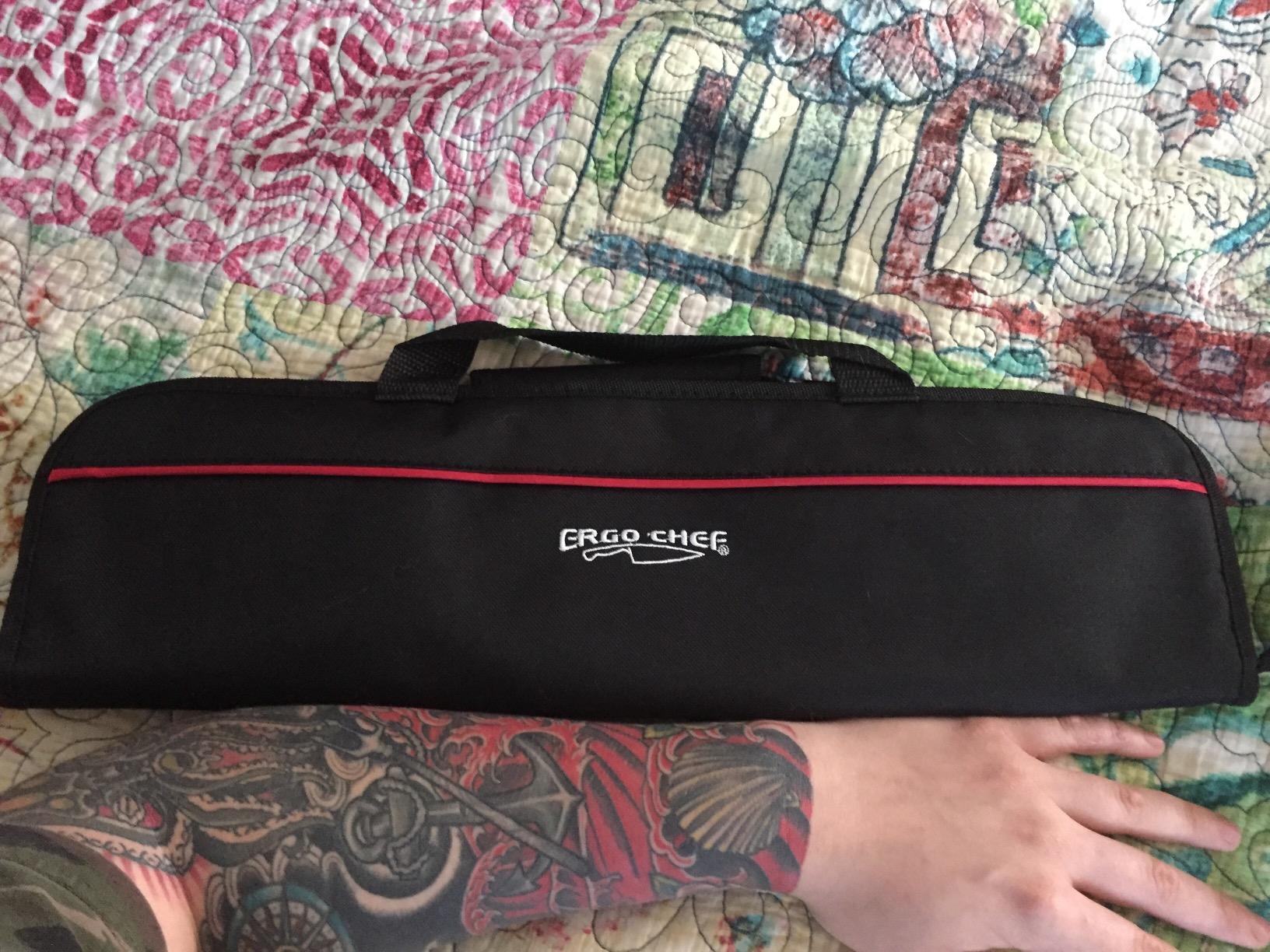 Ergo Chef 5 Pocket Chef Knife Case Roll Bag Bi-Fold (Black) Lightweight - Durable Nylon / Polyester Blend– Perfect for the Busy Traveling Chef customer photo 1