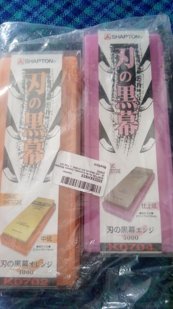 SHAPTON Ha No Kuromaku Ceramic Whetstone (A-set) Medium Grit (#1000) + Fine Grit (#5000) customer photo 1
