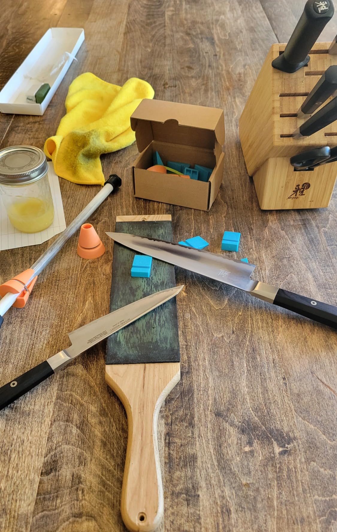 AZ4 Angle Guides Combo, Blue for Sharpening Stones, Orange for Rods customer photo 2