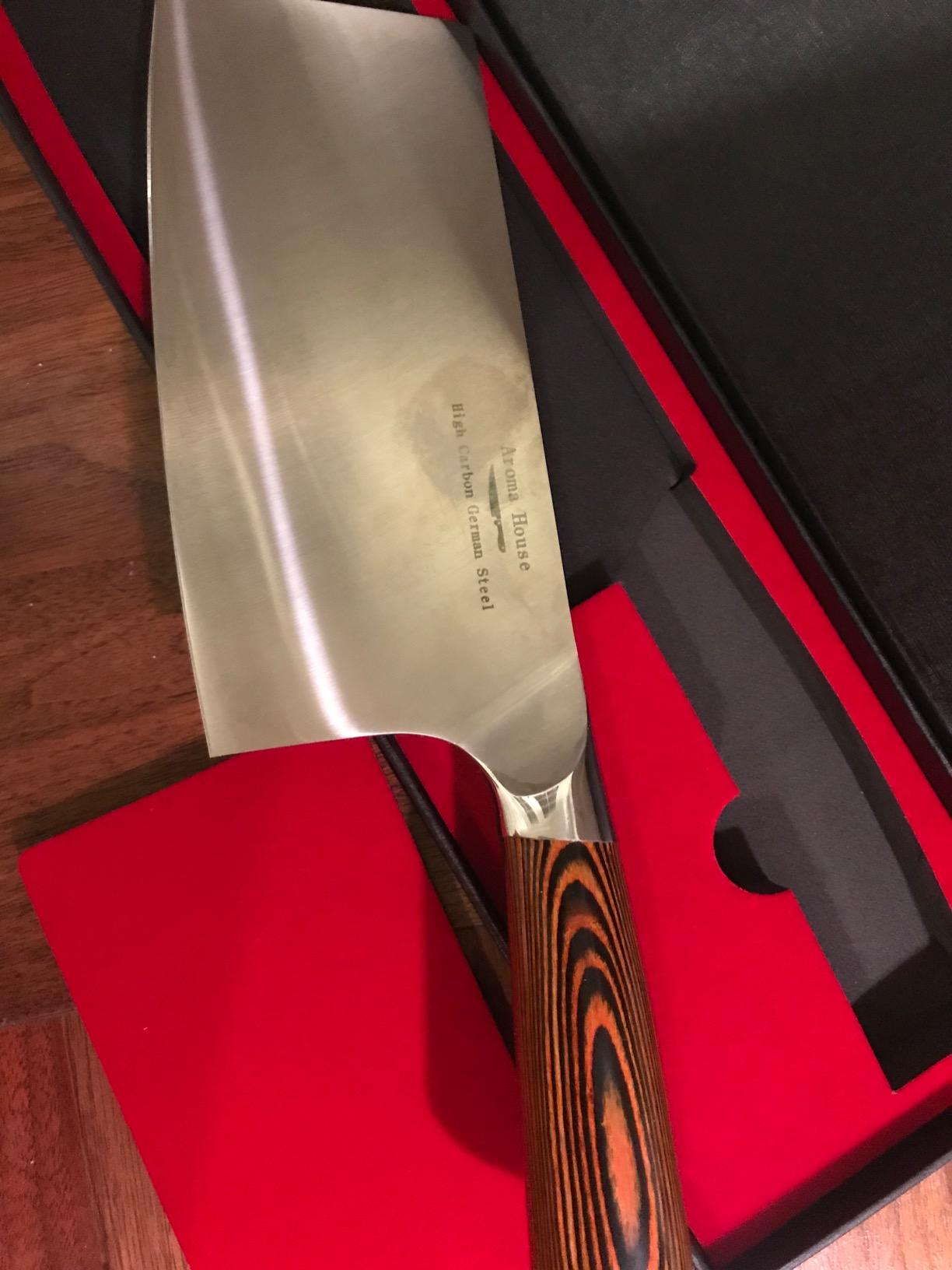 Cleaver Knife Ultra Sharp Meat Cleaver 7 inch Butcher Knife. High Carbon German Stainless Steel Chef Knives for Kitchen and Restaurant customer photo 1