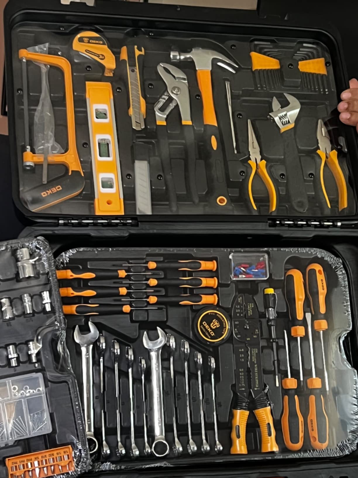 DEKOPRO 258 Piece Tool Kit with Rolling Tool Box Socket Wrench Hand Tool Set Mechanic Case Trolley Portable customer photo 1