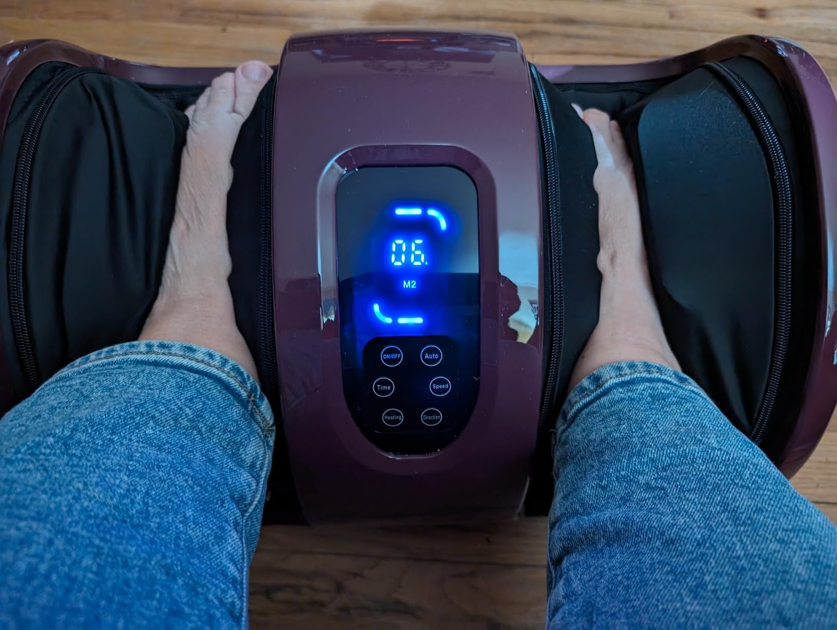 Best Choice Products Shiatsu Foot Massager with Heat for Plantar Fasciitis & Neuropathy, Kneading Foot & Calf Massager with Remote, 360° Adjustable Handle, Rolling & Compression Massage - Black customer photo 1