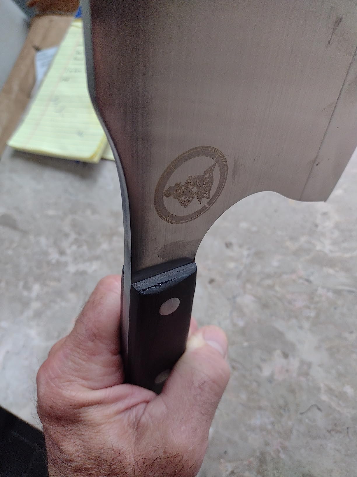 Kitory Meat Cleaver, Super Massive Heavy Duty Axe shape Kitchen Knife for Big Bones Beef Bones and Frozen Meat, bones breaker, Full Tang Butcher Knife, Black Wooden Handle customer photo 1