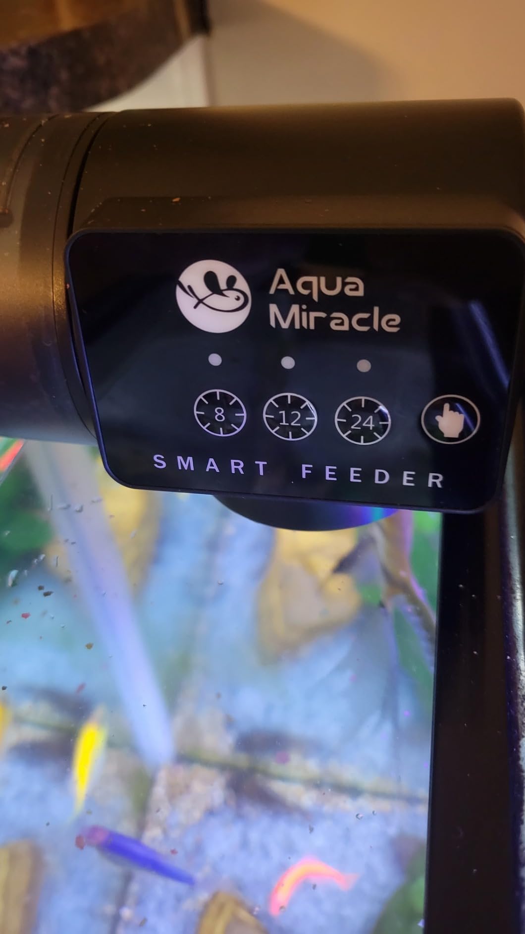 AquaMiracle Automatic Fish Feeder for Aquarium, Auto Fish Food Dispenser with Timer, Volume Adjustable Vacation Aquarium Feeder, for Granules Pallets Strips customer photo 1