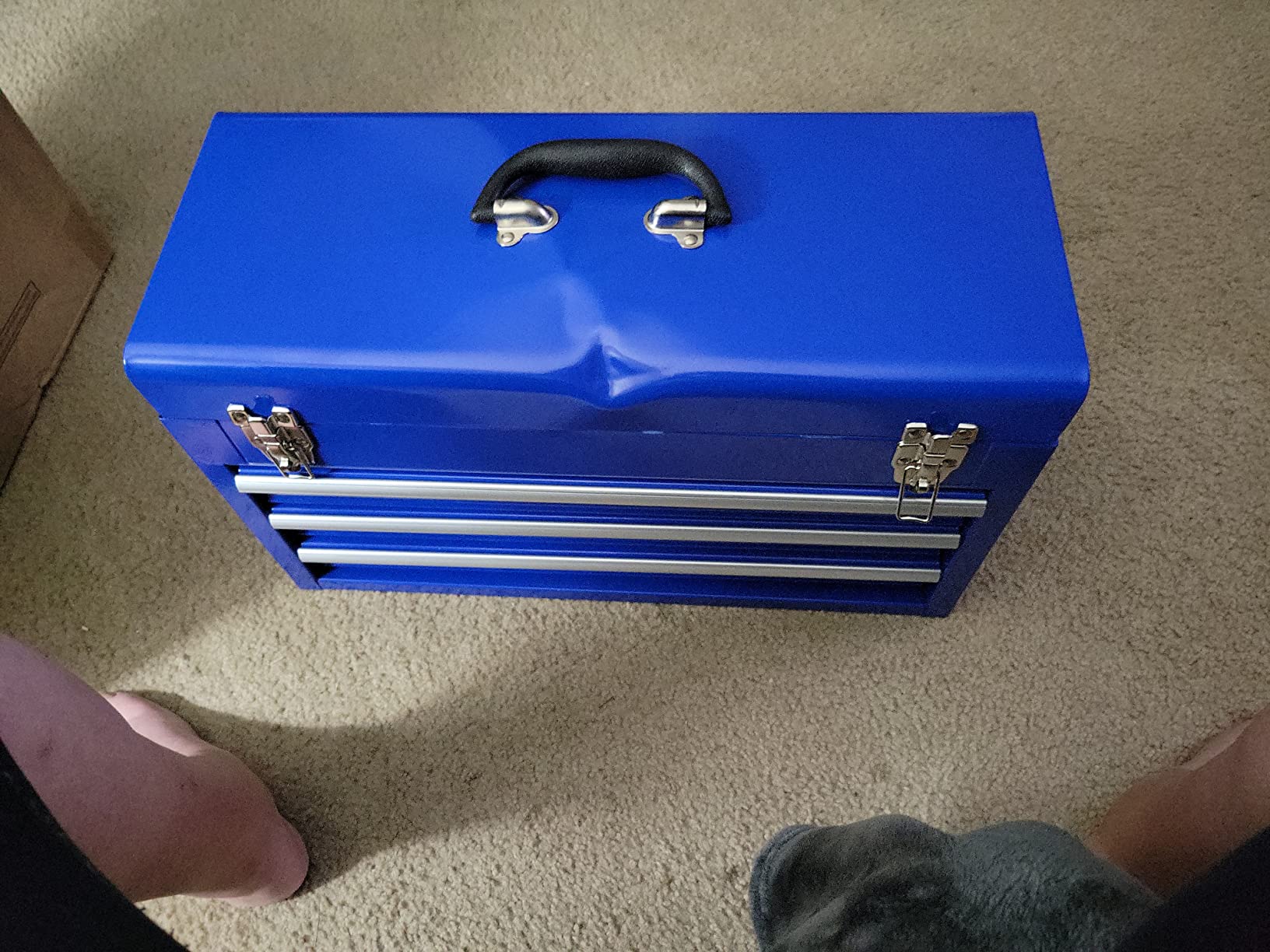 BIG RED Metal Tool Box, 20.5-inch, Portable Metal Tool Box with 3 Drawers customer photo 2