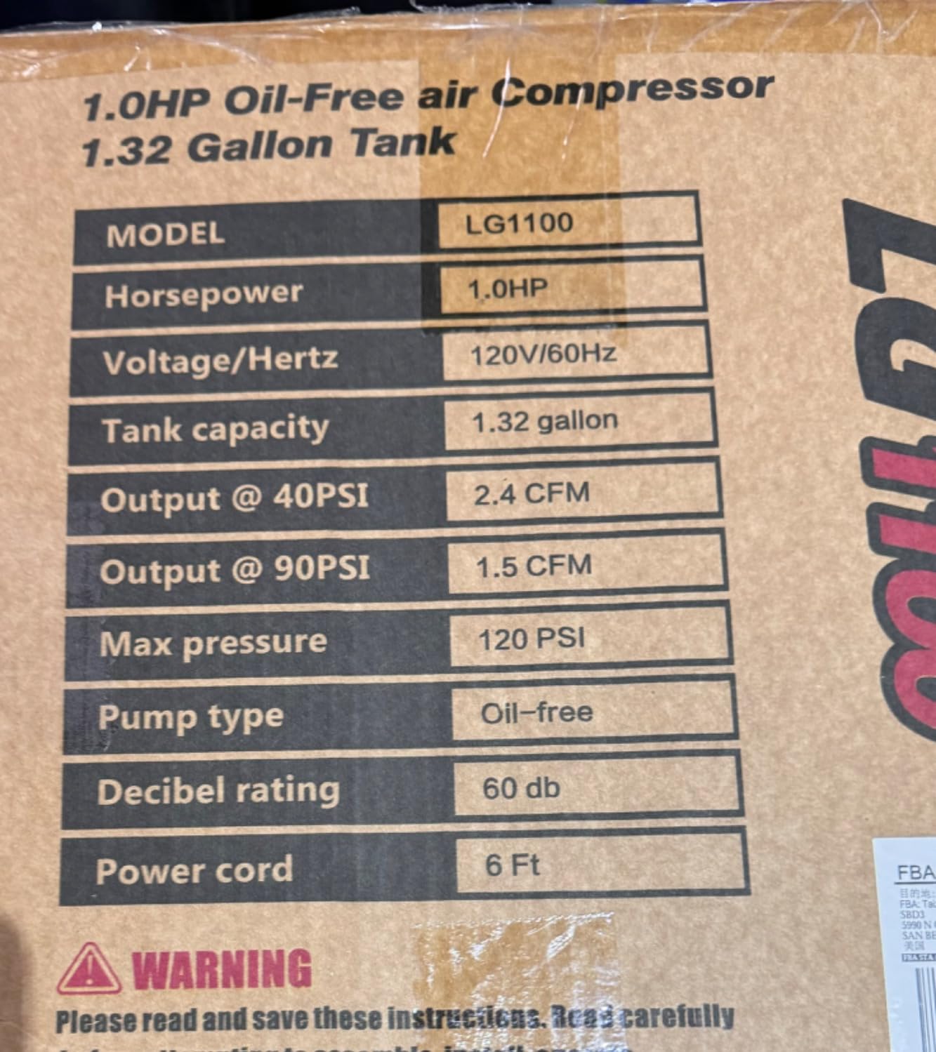 Ultra Quiet Air Compressor, 60 dB, 2.5 CFM @ 90 PSI, 2 Gallon Air Tank customer photo 1