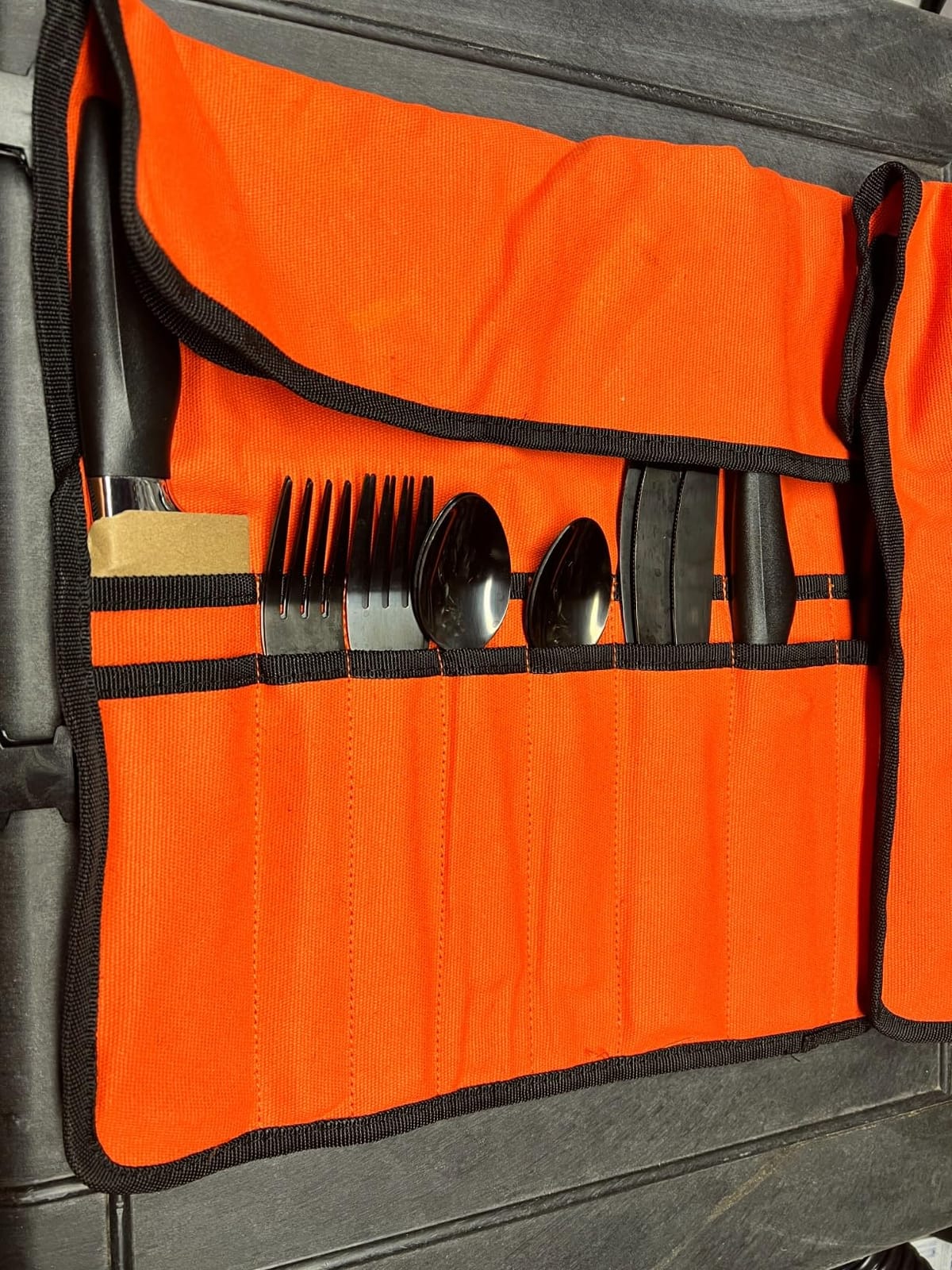 Chef Knife Bag With 24 Slots Cutlery Knives Holders Protectors, Kitchen Travel Cooking Tools, Portable Canvas Knife Roll Storage Bag Chef Case for Camping or Working with an Adjustable Shoulder Strap customer photo 1