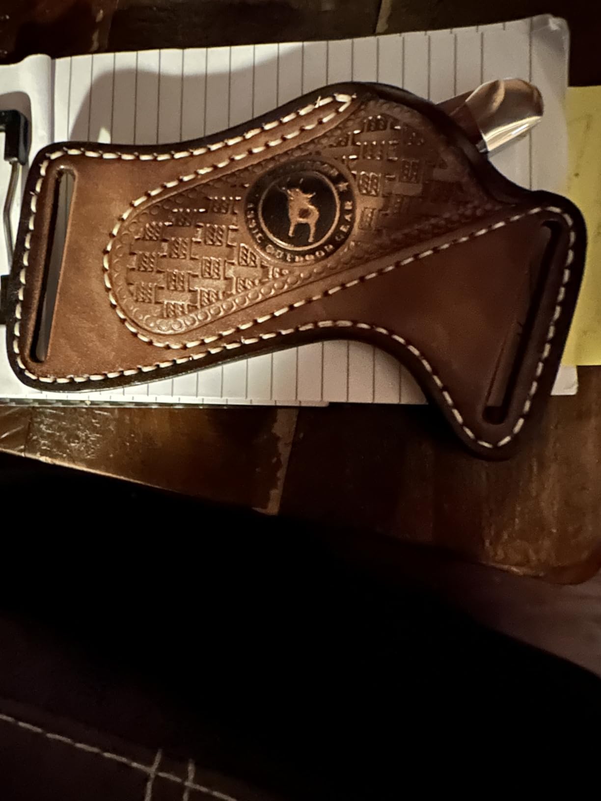 Leather Knife Sheath for Belt EDC Folding Pocket Knife Holster Compact Draw customer photo 2