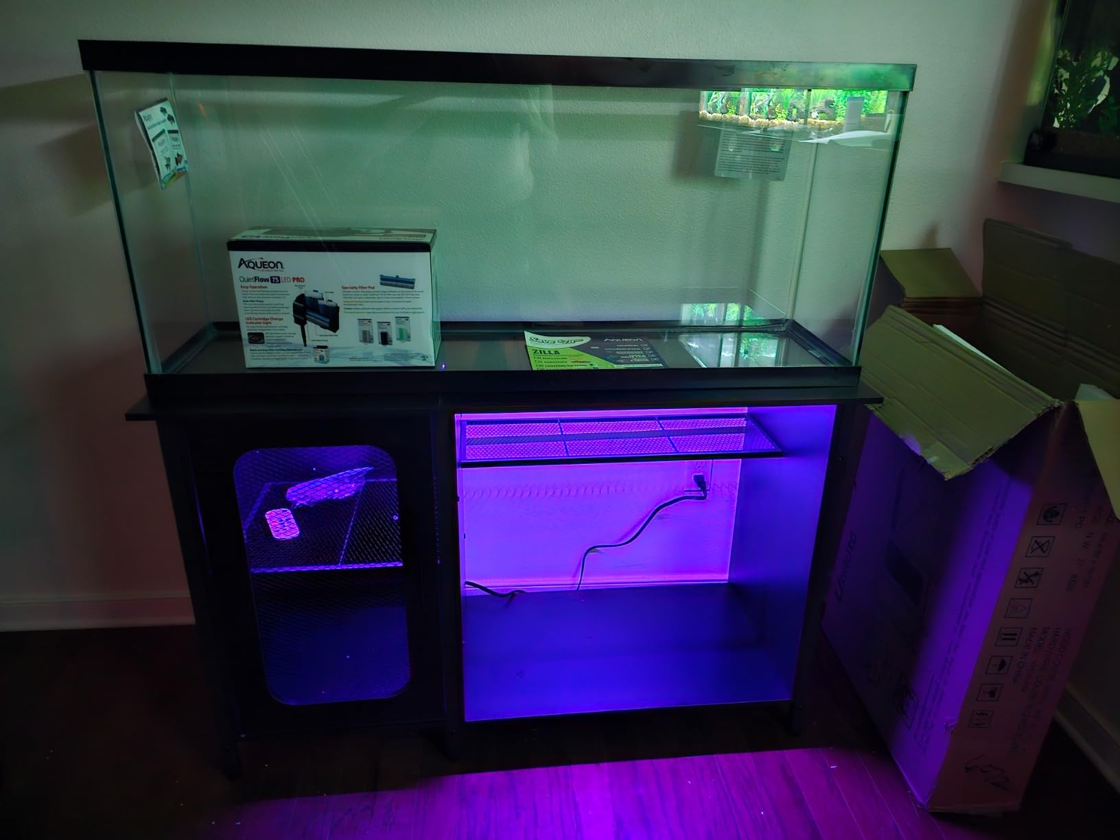 Unikito 55-75 Gallon Aquarium Stand with Power Outlets & LED Light, Black customer photo 1