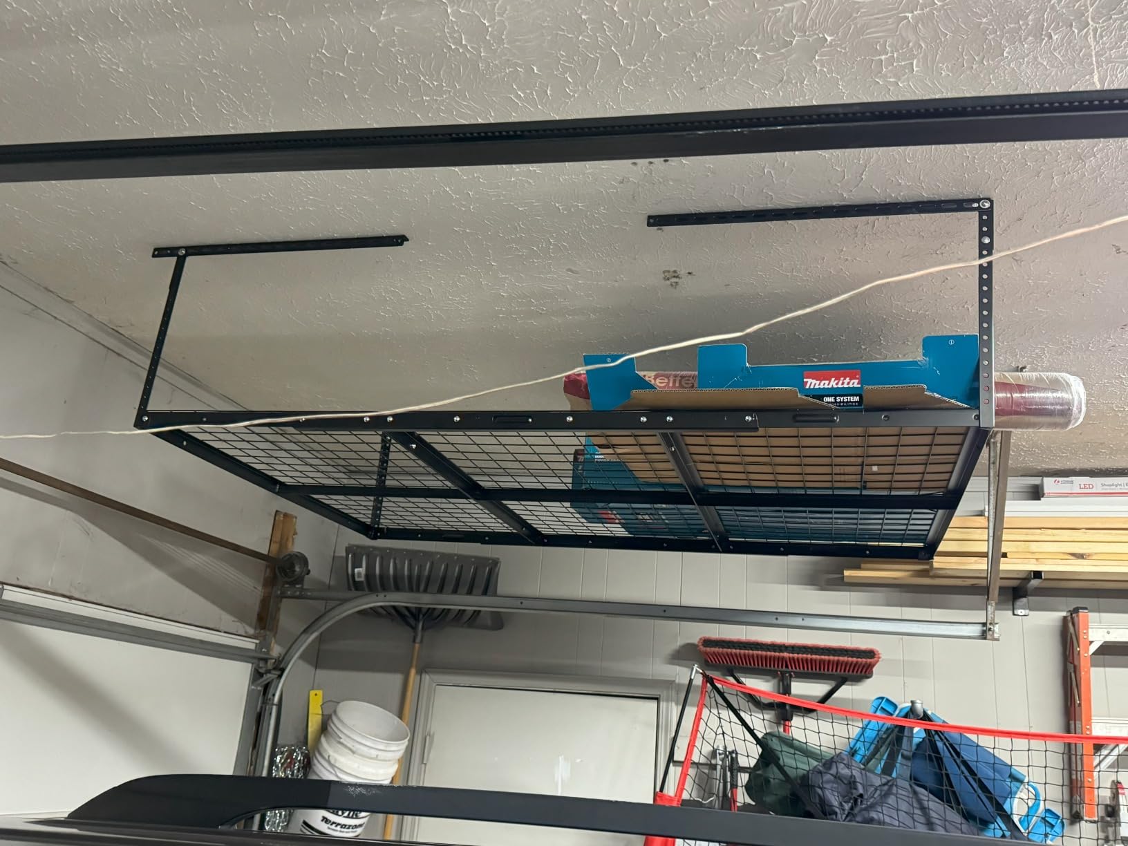 4x6ft Overhead Ceiling Garage Storage Rack, 450LBS Capacity, Black customer photo 2