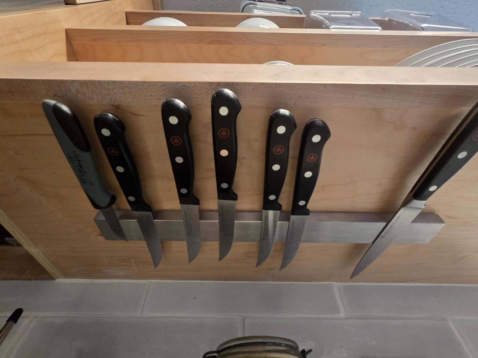 8 Inch Magnetic Knife Holder for Wall No Drill Stainless Steel customer photo 1