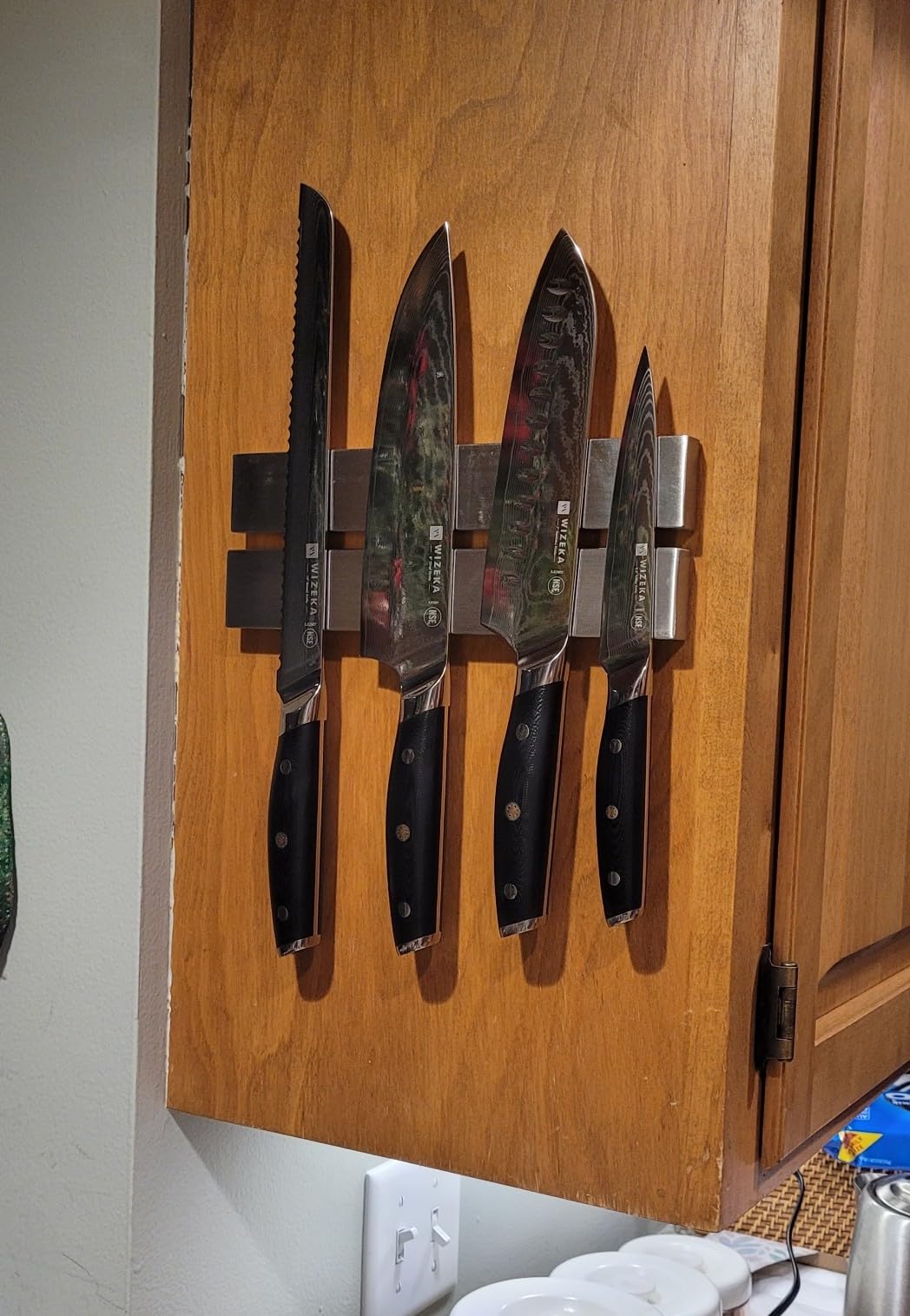 8 Inch Magnetic Knife Holder for Wall No Drill Stainless Steel customer photo 2