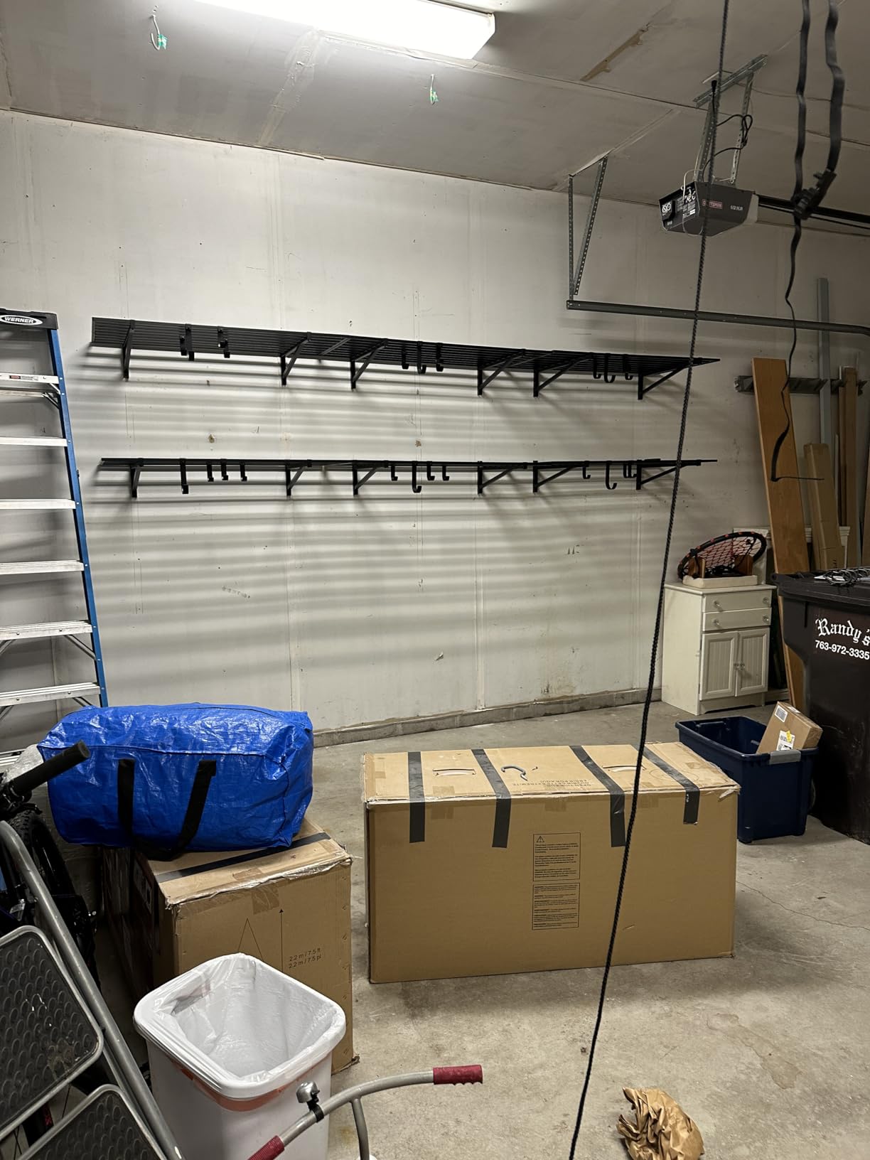 StoreYourBoard Garage Wall Shelf, 2x4 ft, Holds 400 lb, 6 Hooks, 2 Pack customer photo 1