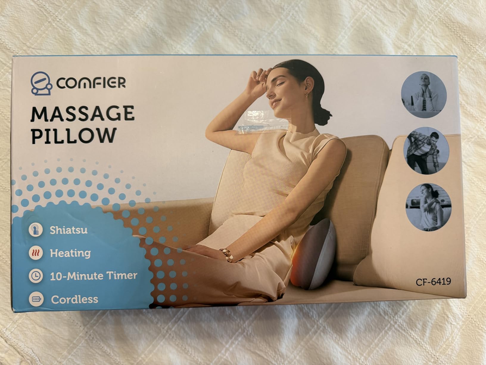Cordless Shiatsu Neck & Back Massager with Heat,3D Kneading for Pain Relief customer photo 2