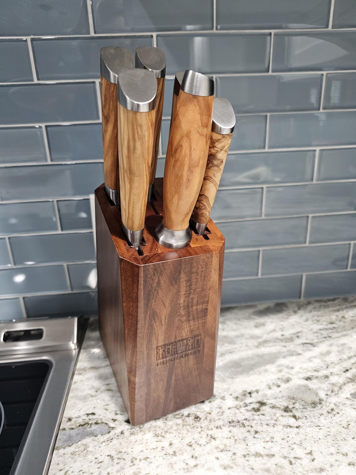 HOSHANHO Damascus Kitchen Knife Set 5PCS, Sharp Chef Knives Ergonomic Grip customer photo 2