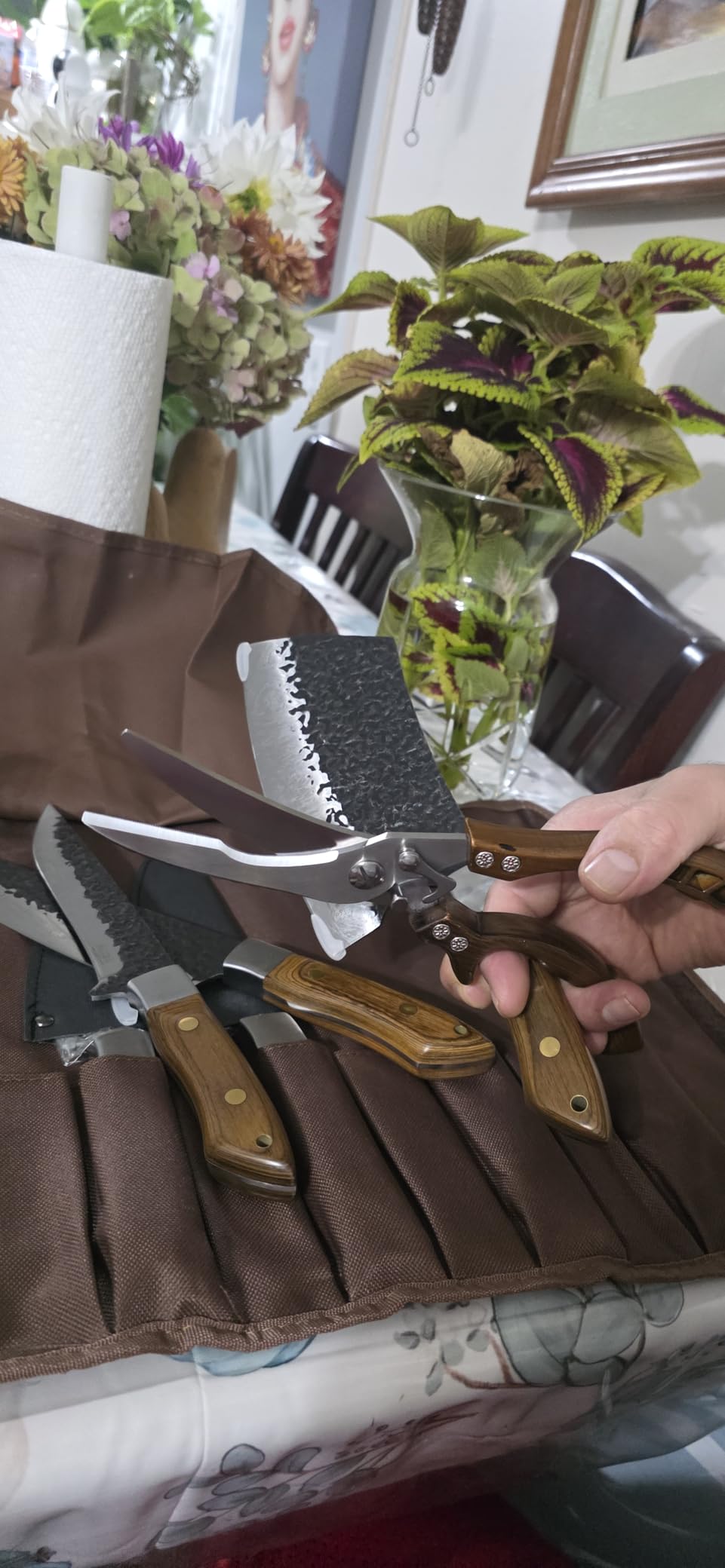Huusk Butcher Knife Set, 10-Piece Hand Forged Chef Knife Set with Bag customer photo 1