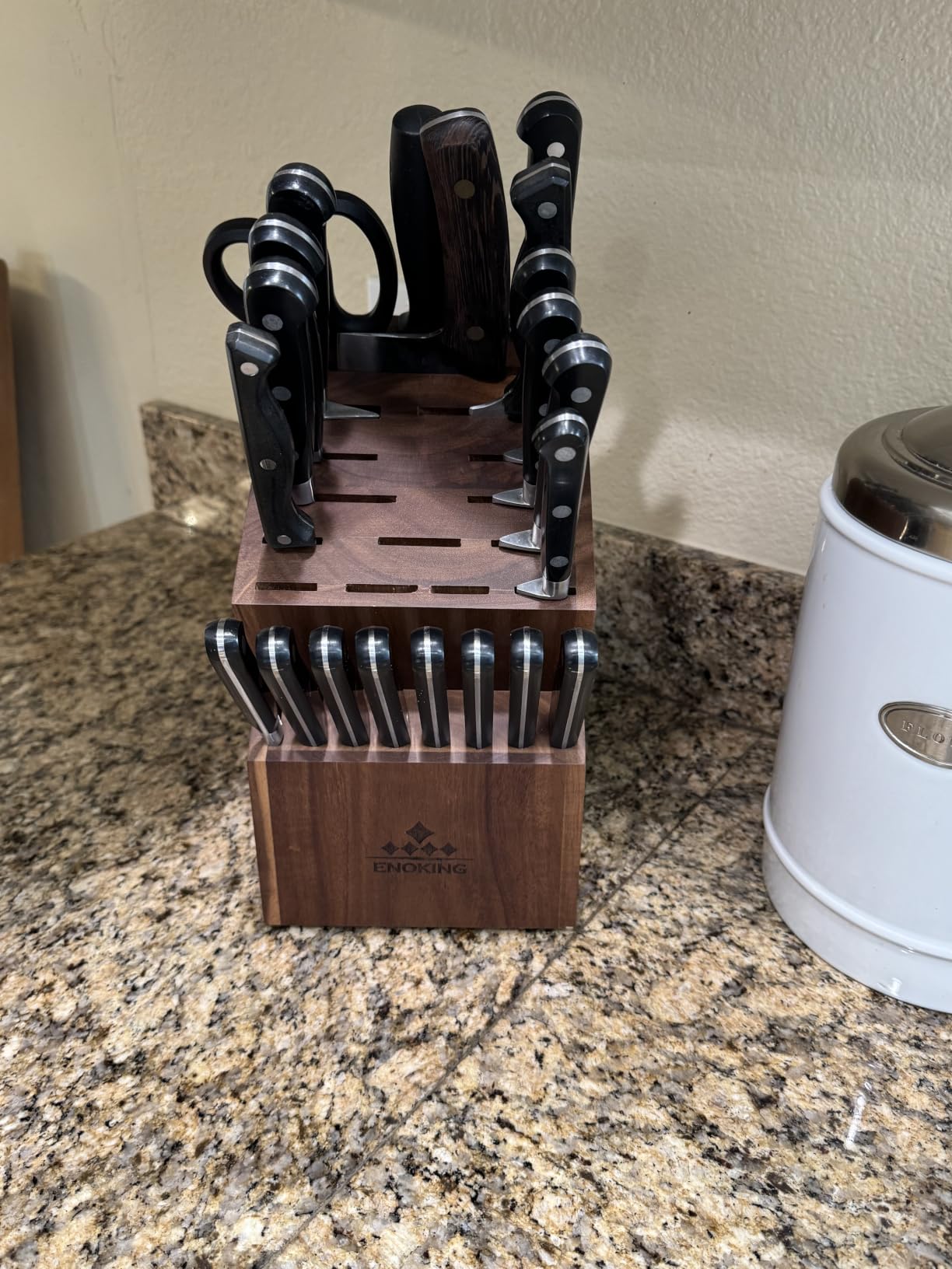 ENOKING 6 Slots Steak Knife Block Without Knives Small Wood Knife Holder customer photo 1