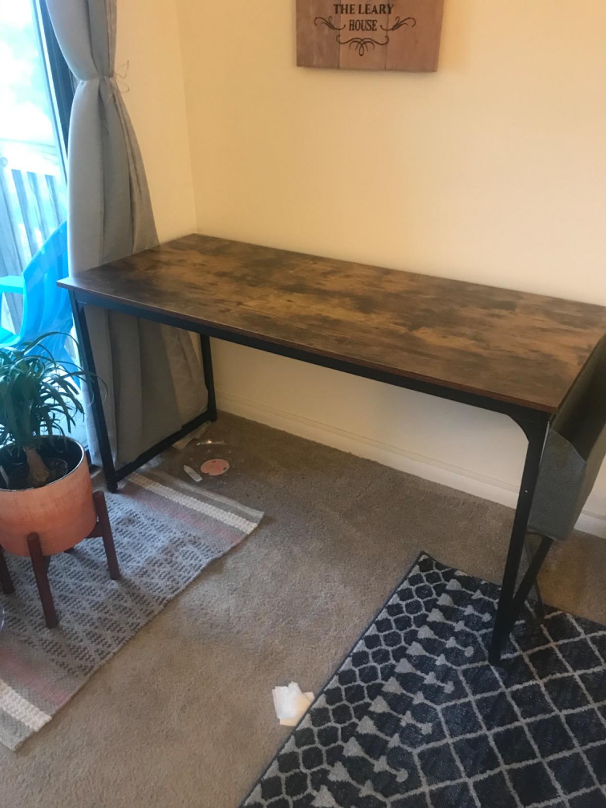 CubiCubi Electric Height Adjustable Standing Desk 48x24 Inch, Light Walnut customer photo 2