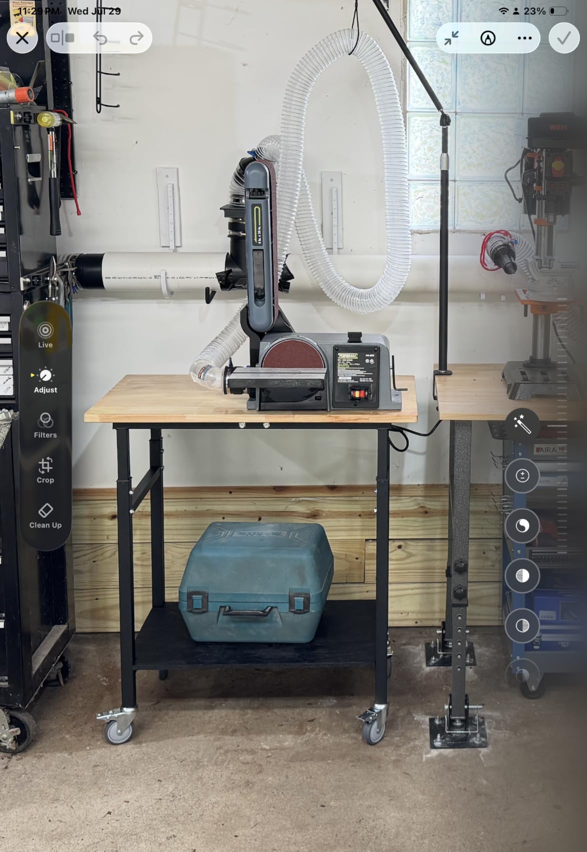 EVERHANGER Workbench with Wheels, Adjustable Height Work Table, 42“ x 20” customer photo 1