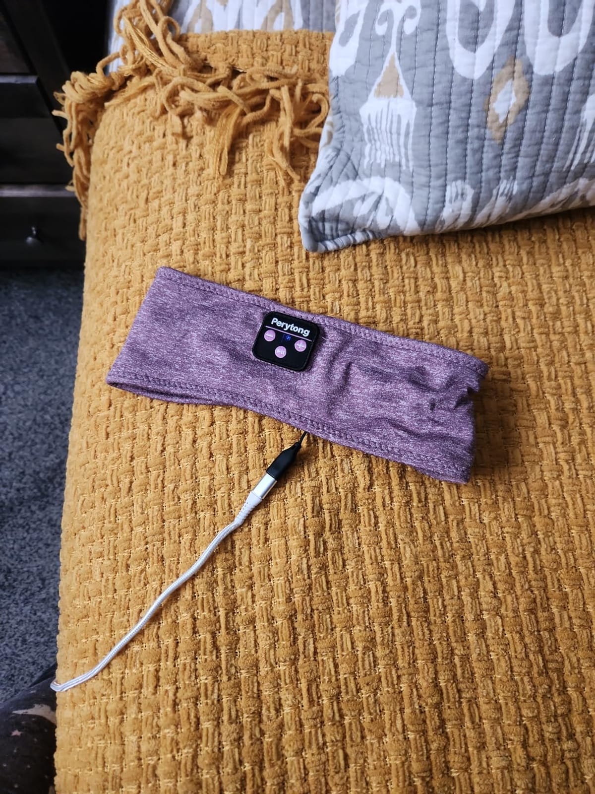Perytong Sleep Headphones for Side Sleepers – 14Hrs Bluetooth Headband with Ultra-Thin HD Stereo Speakers, Detachable Washable Design, Wireless Music Headband for Insomnia, Meditation, Travel customer photo 1