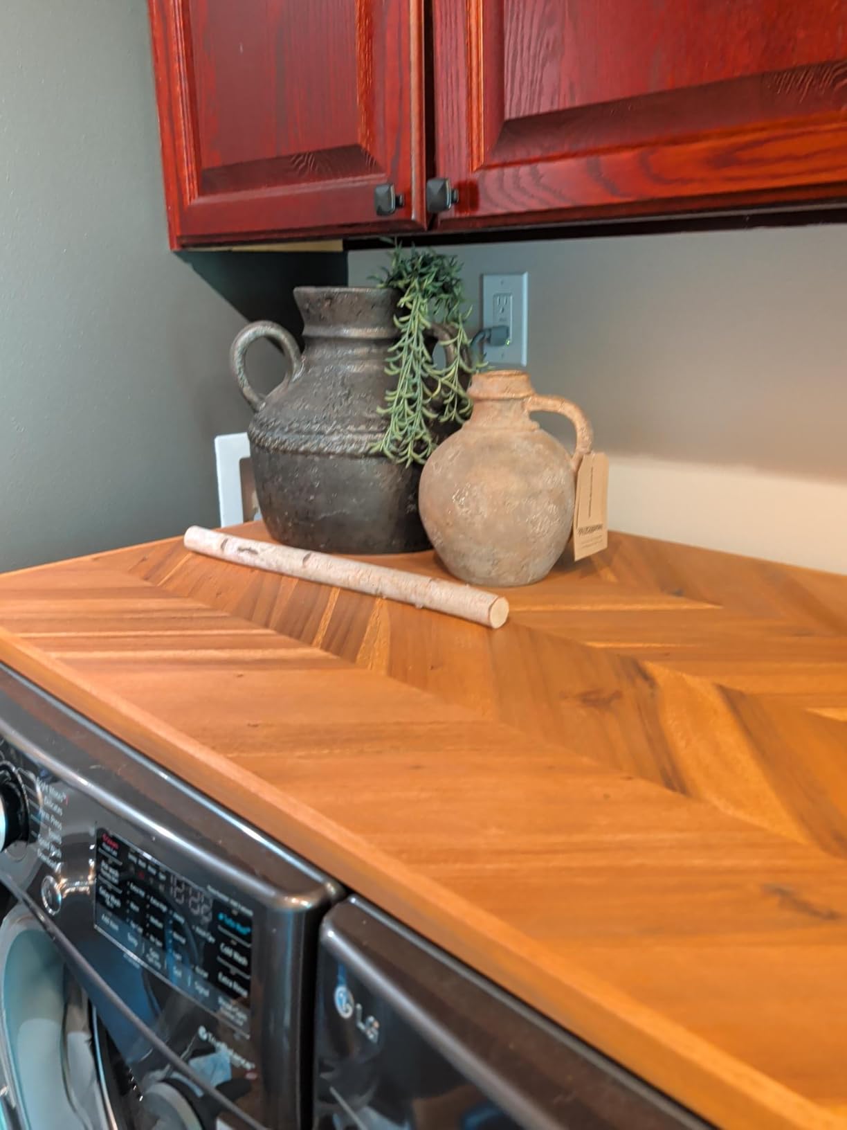 Howizz 48x25 in Solid Wood Table Top - 1in Thick Butcher Block Countertop for Standing Desk, Office Table, Workbench, DIY Furniture Projects, Cherry Stained Acacia customer photo 1