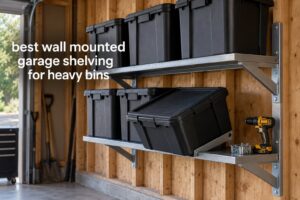 best wall mounted garage shelving for heavy bins