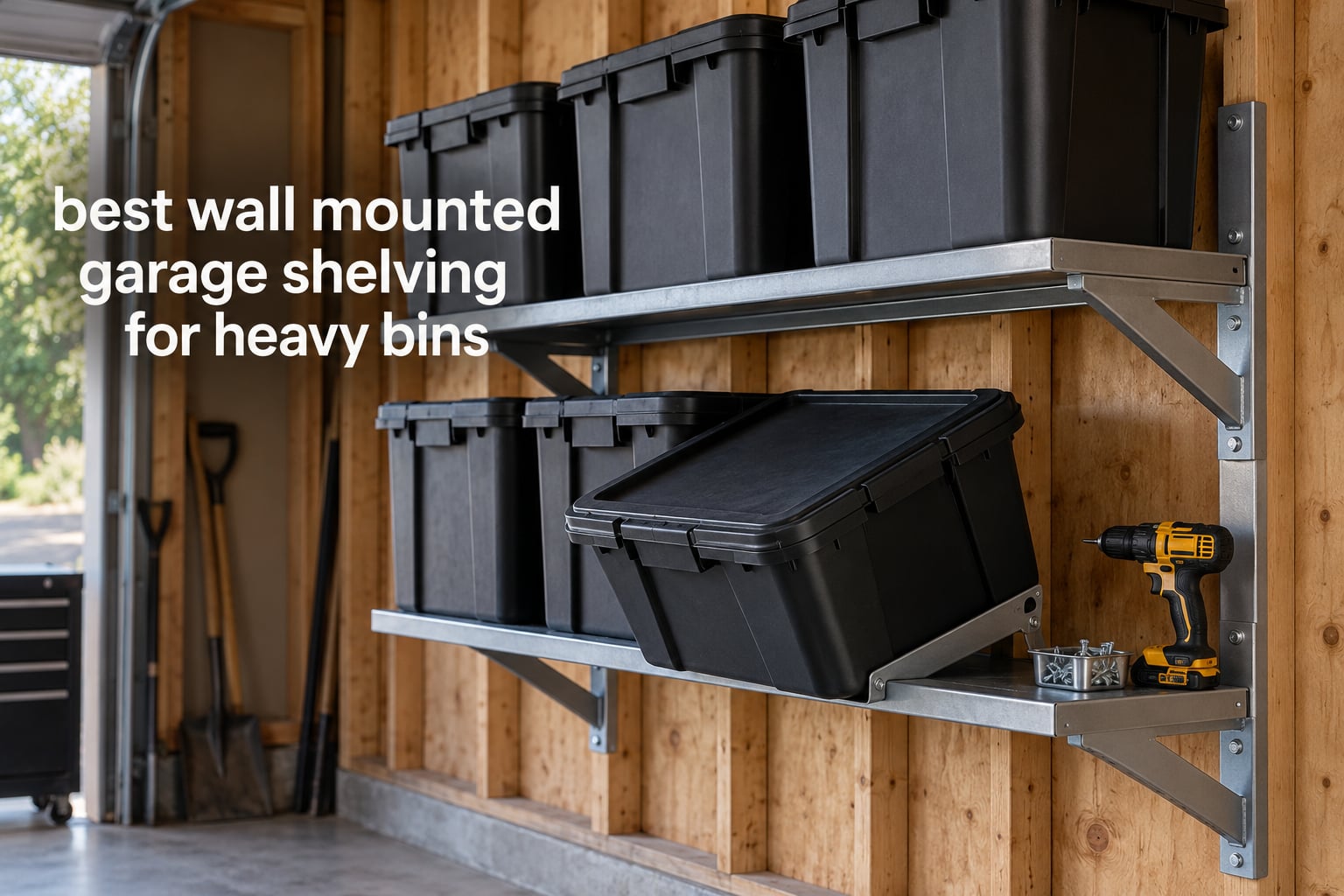 best wall mounted garage shelving for heavy bins
