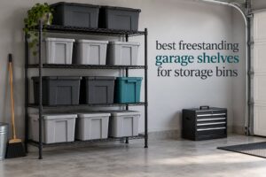 best freestanding garage shelves for storage bins