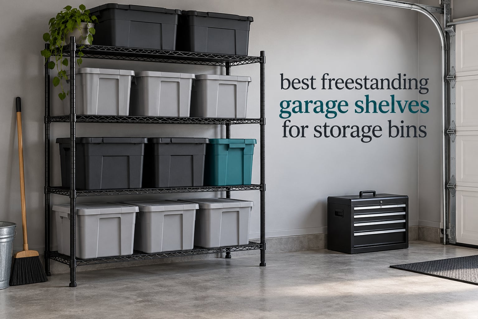 best freestanding garage shelves for storage bins