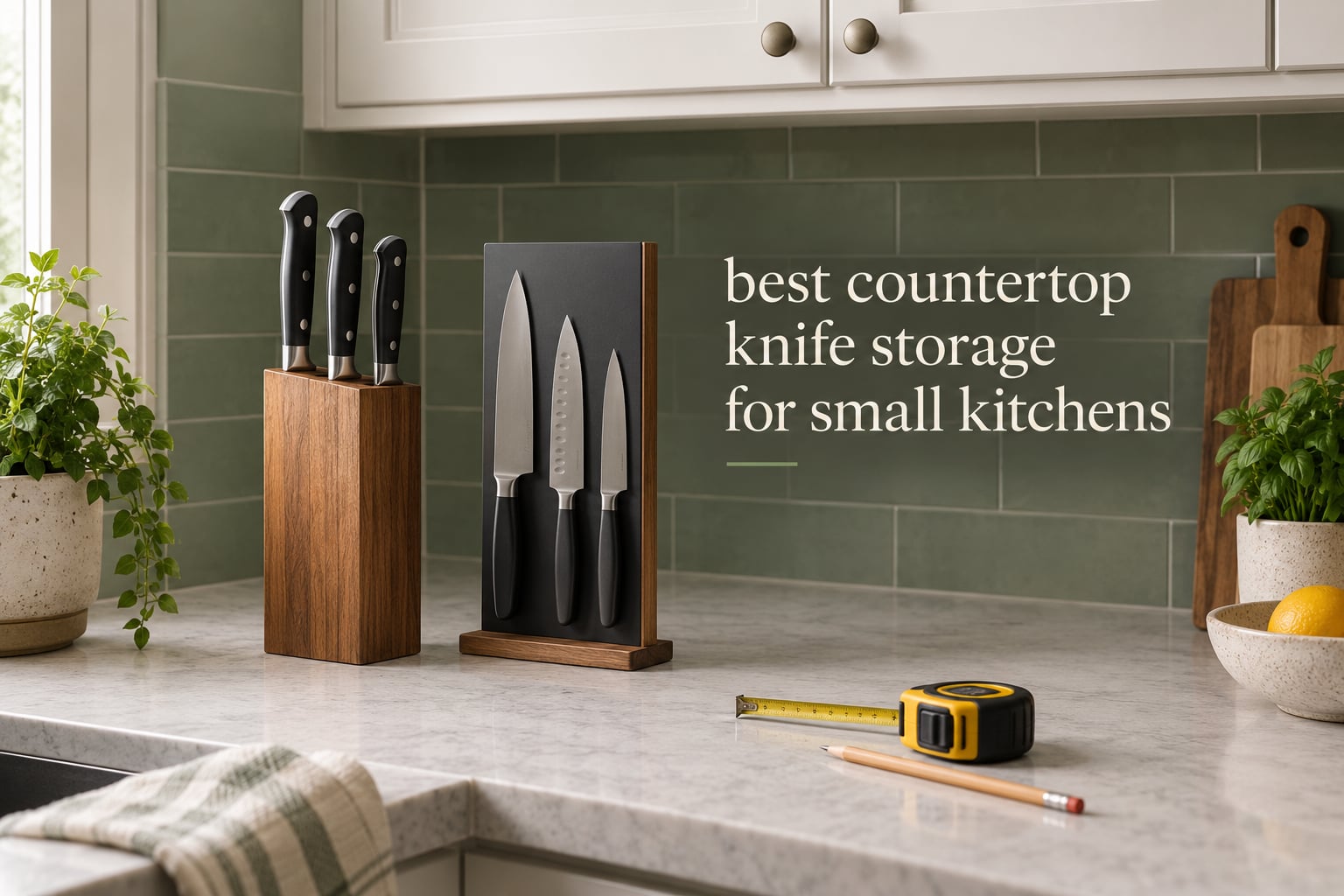 best countertop knife storage for small kitchens